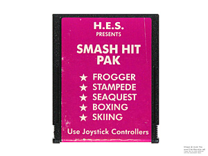 Atari 2600 Smash Hits Pak Pink HES Game Cartridge PAL