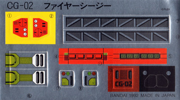 Stickers Sheet for Fire CG CG-02 CG Robo