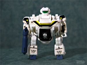 Mini Motorized Maladroid Mooriah / White SD Valkyrie VF-1S Roy Fokker Special in Robot Mode