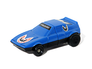 Ferrari Dashbots Metallic Blue and Black all Plastic Sports Car Mode