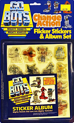 Carded Gobots Change Action Flicker Stickers Gordy International