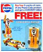 Slicks PEPSI Convert-a-Racer Bootleg on Card