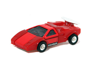 Gobots Spoiler in Red Lamboghini Countach Mode