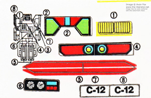 Stickers Sheet for Convertible Robots Orange C-12 Spoons Bootleg