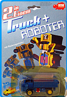 Dump Truck Blue Truck + Robotter 2 in Einem Dickie Spielzeug Carded