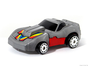 Ro-Bots Grey Corvette in Sports Car Mode