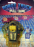 Blue Robot Truck Pull-Back on Blue Grid Card