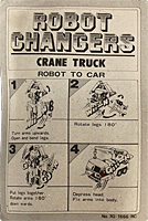 Crane Truck Robot to Car Robot Changers Cardback