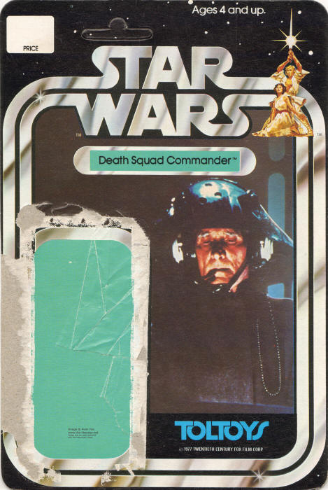 Death Squad Commander Toltoys Australian 20 Back Backing Card / Cardback