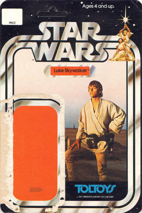 Luke Skywalker 20 back Toltoys Australian Backing Card / Card Back