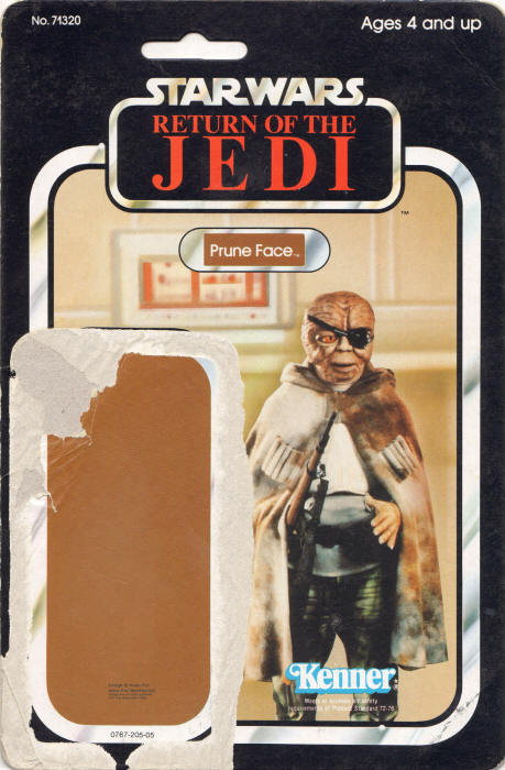 Prune Face rotj77a 77 Back Backing Card / Cardback