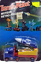 Rocket Truck with Blue Cab and Blue Rocket Transfo-Robot Bootleg on Card